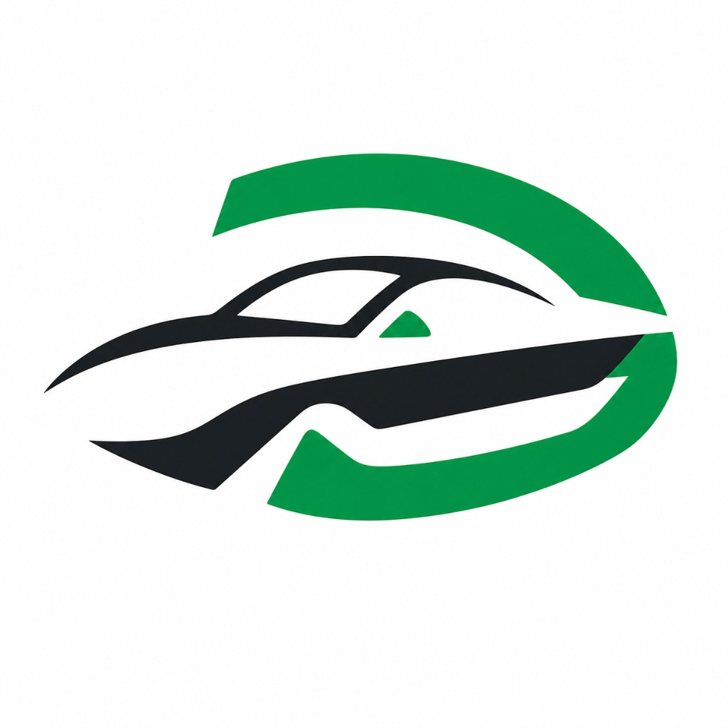 Импорт Авто: логотип с силуэтом автомобиля и буквой D